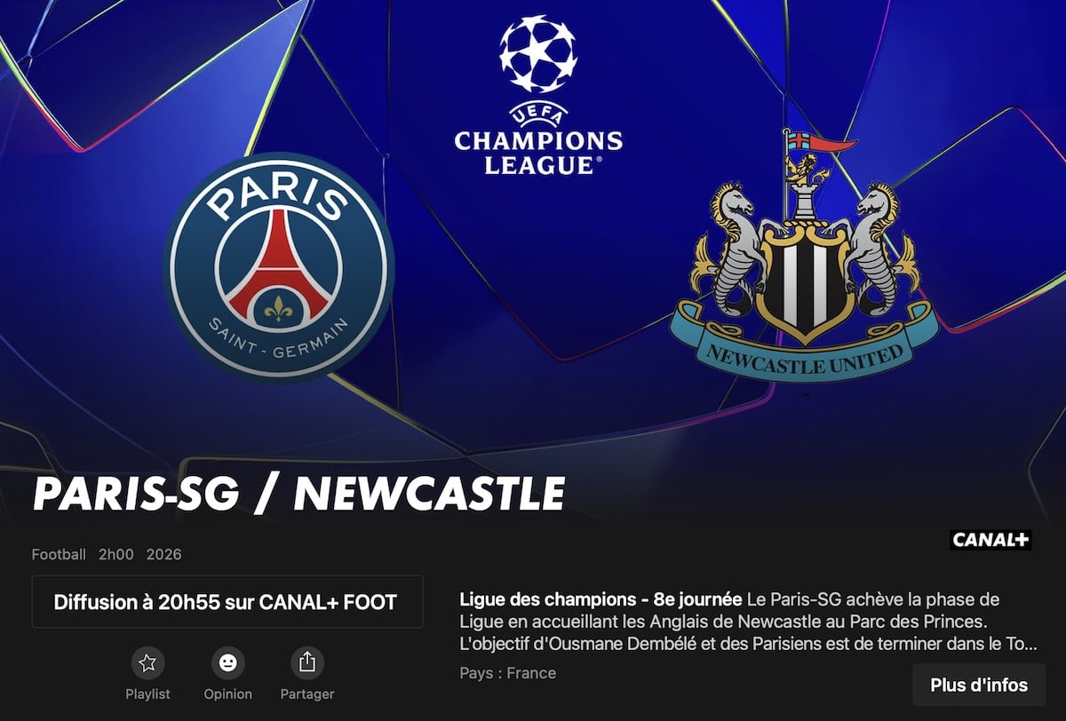 PSG – Newcastle heure