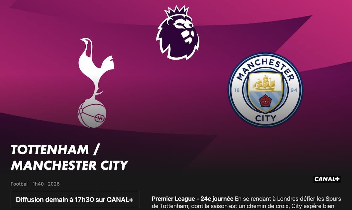 Tottenham – Manchester City heure
