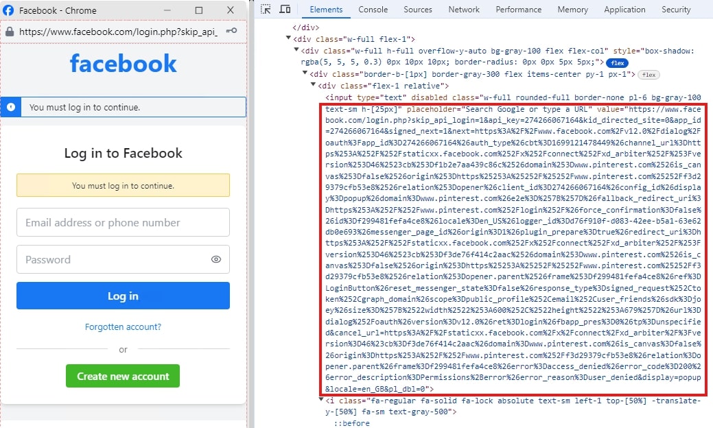 Facebook piratage browser in the browser