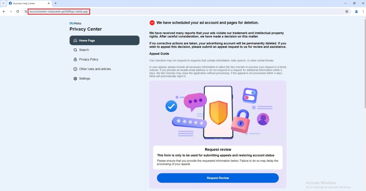 Facebook piratage browser in the browser