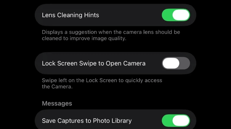 iPhone iOS 26.1 appareil photo