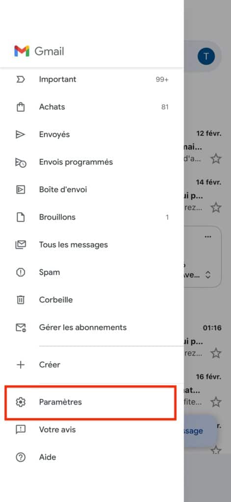 Créer signature sur application Gmail