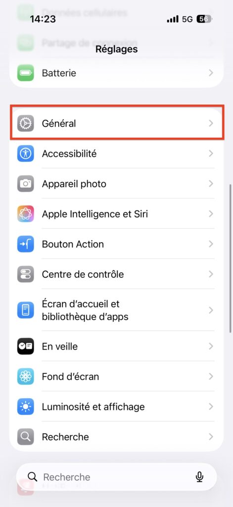Activer AirDrop iPhone