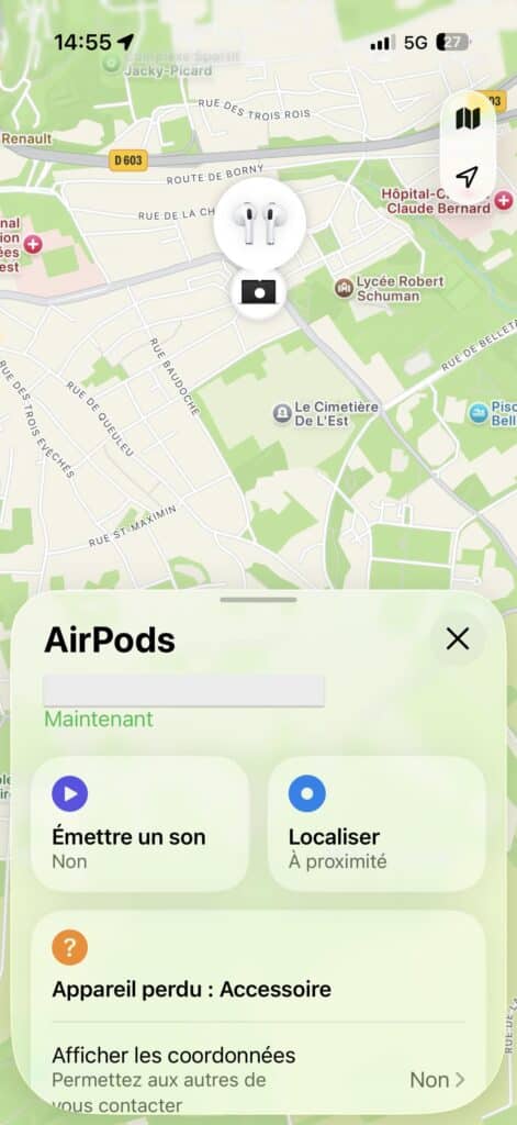 localiser AirPods oubliés