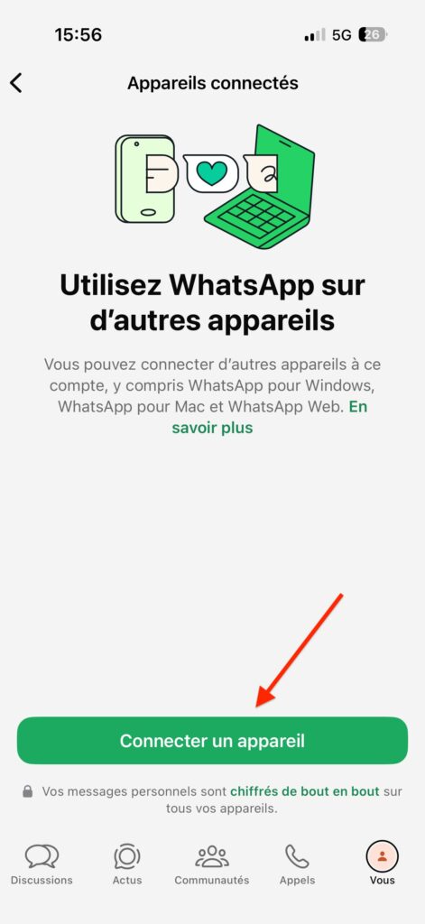 connecter smartphone et ordinateur à WhatsApp