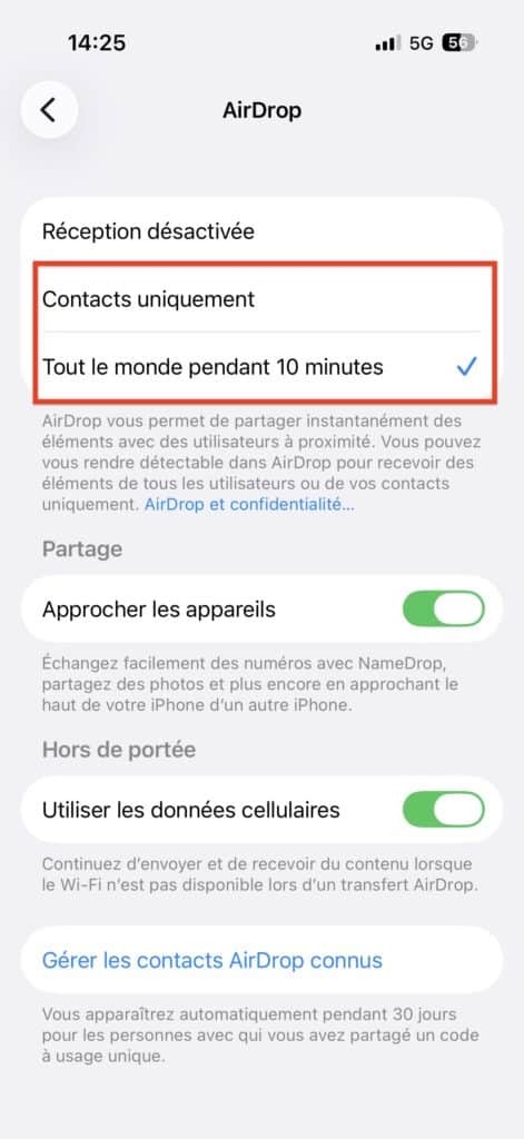 Activer AirDrop iPad