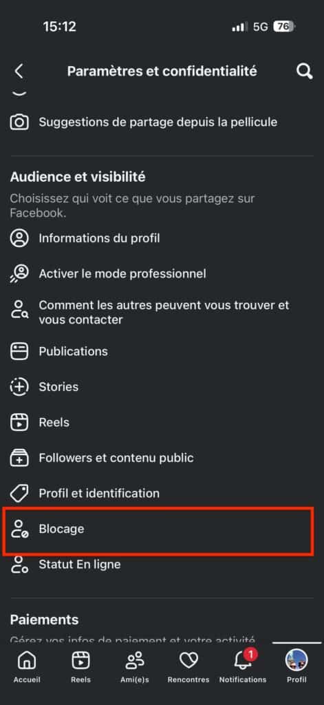 débloquer quelqu'un Facebook