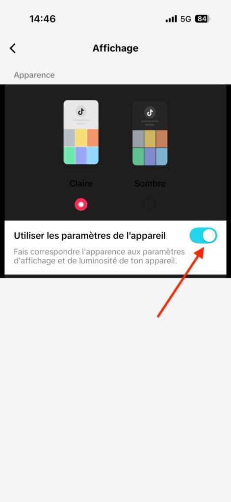Mode nuit TikTok