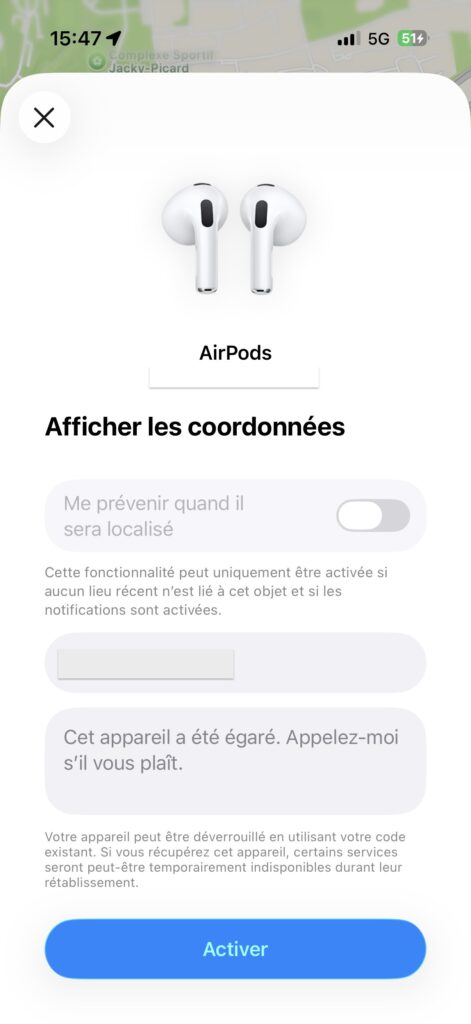 Retrouver AirPods