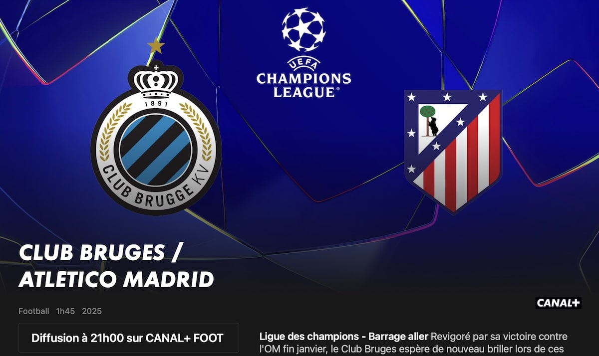 Club Bruges – Atletico Madrid heure