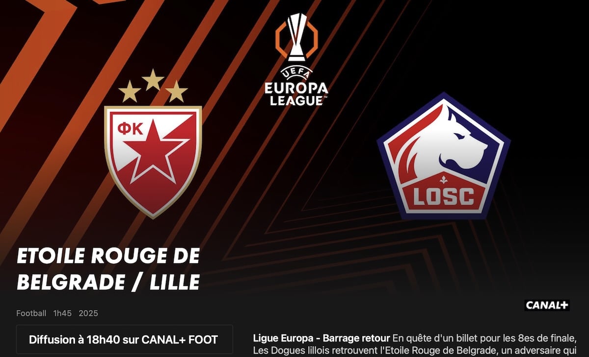 Étoile Rouge de Belgrade – Lille heure