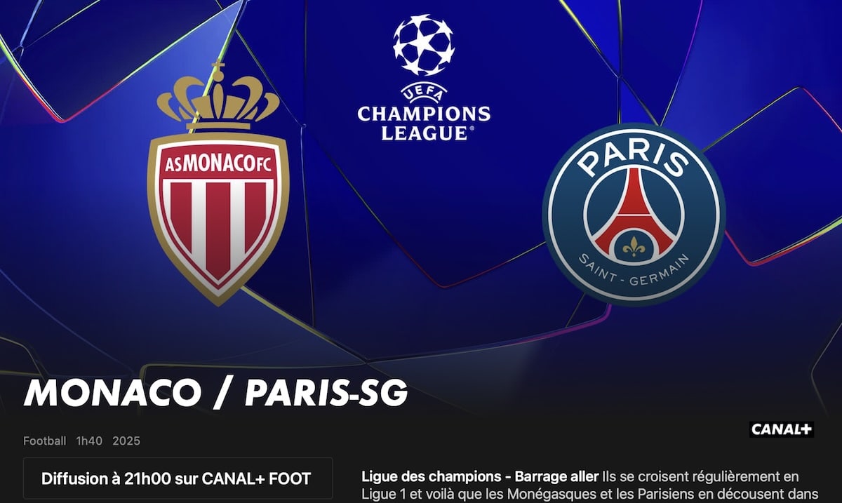 Monaco - PSG heure