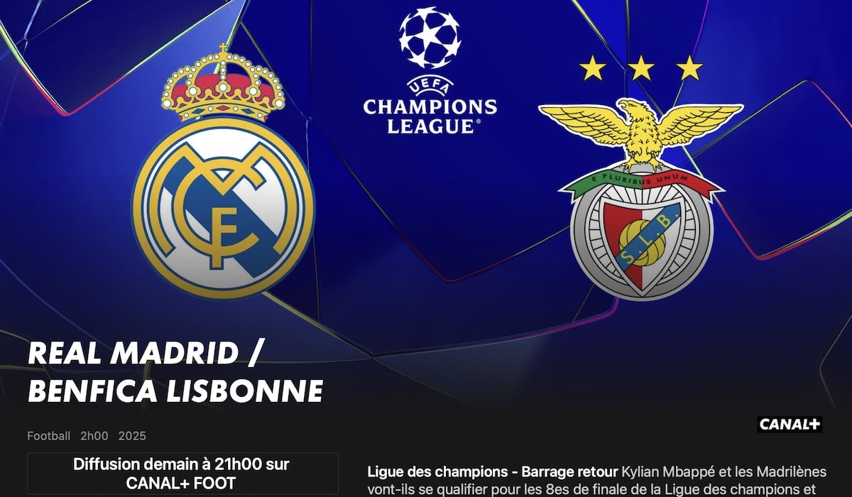 Real Madrid – Benfica heure