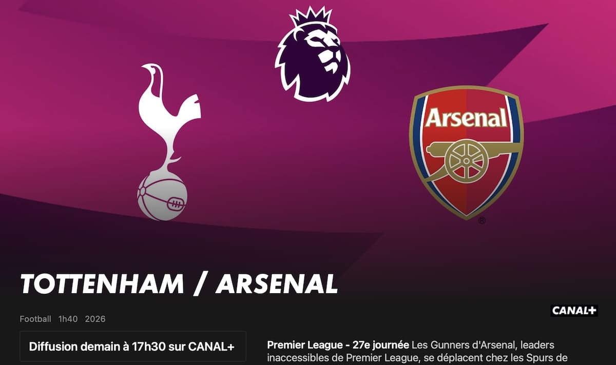Tottenham – Arsenal heure