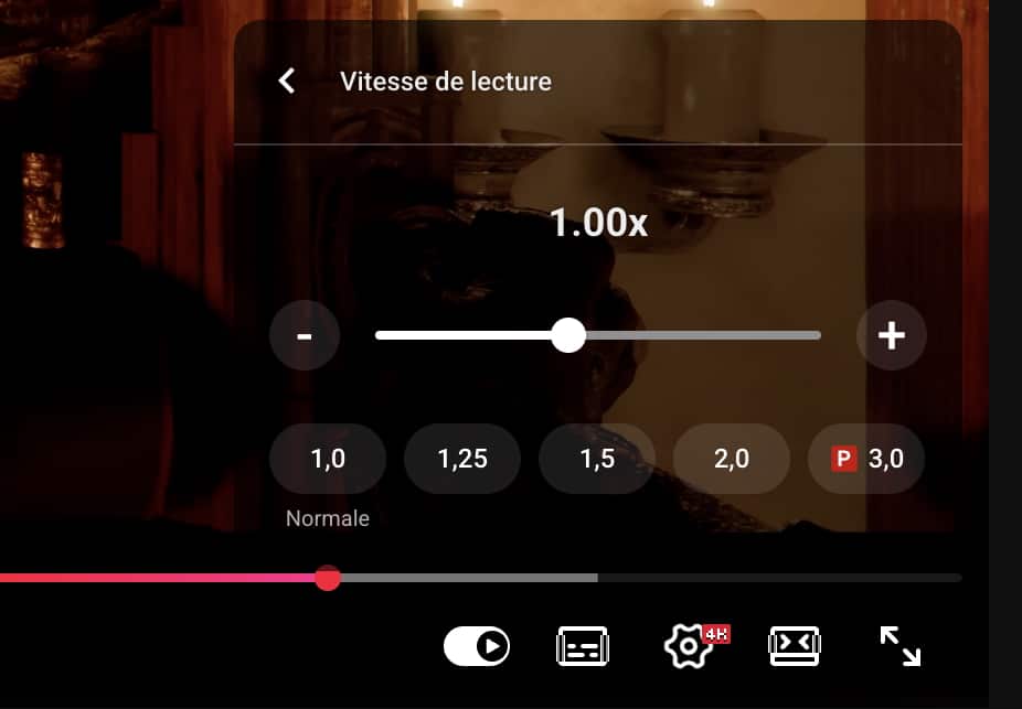 Modifier vitesse vidéo YouTube