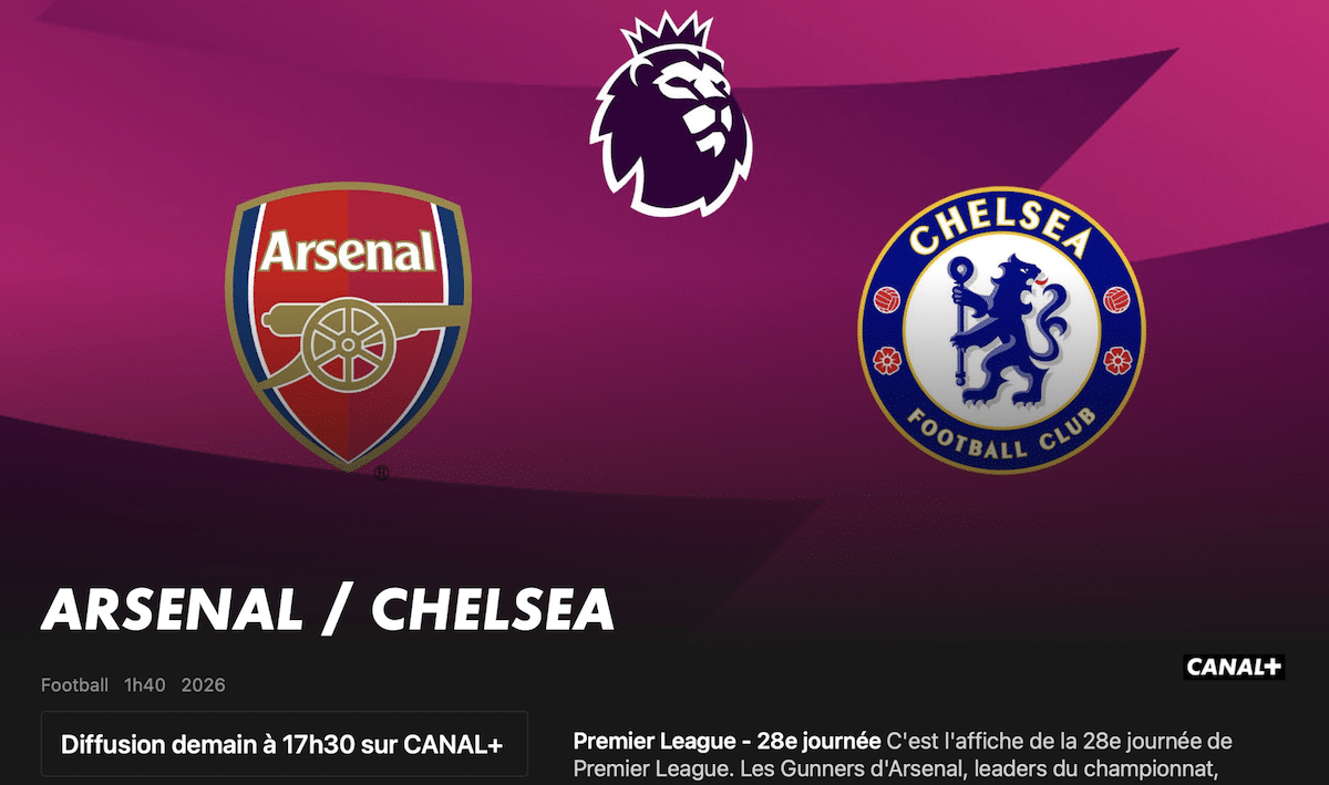 Arsenal – Chelsea heure