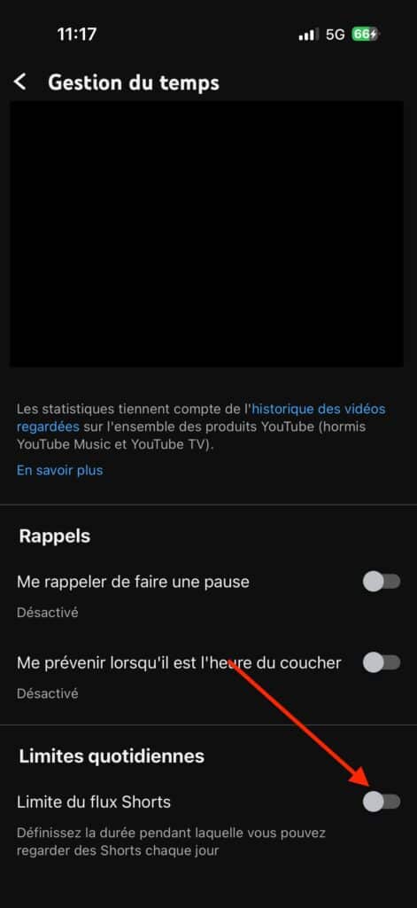 Désactiver shorts YouTube