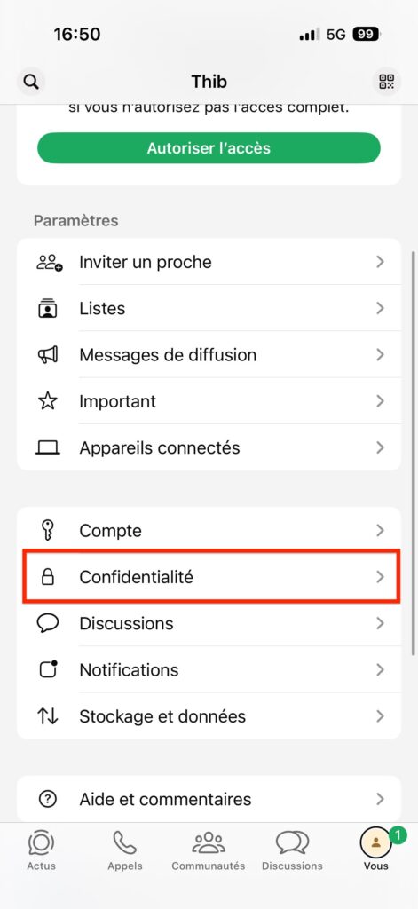 filtrer appels inconnus WhatsApp