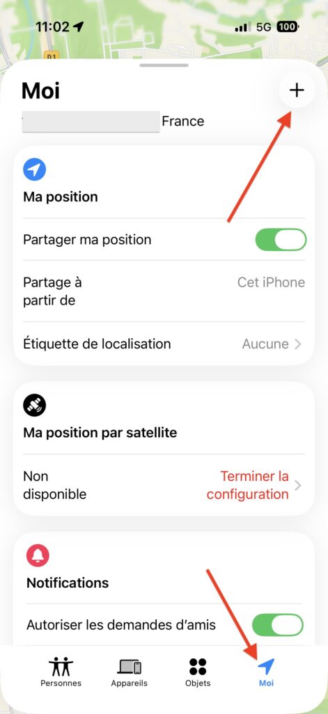 Partager localisation avec iPhone