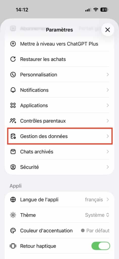 empêcher ChatGPT de collecter des données sur Android