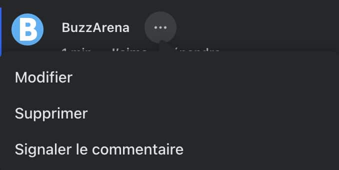 Changer commentaire facebook PC