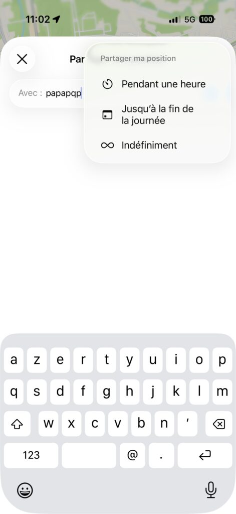 Envoyer localisation avec iPhone
