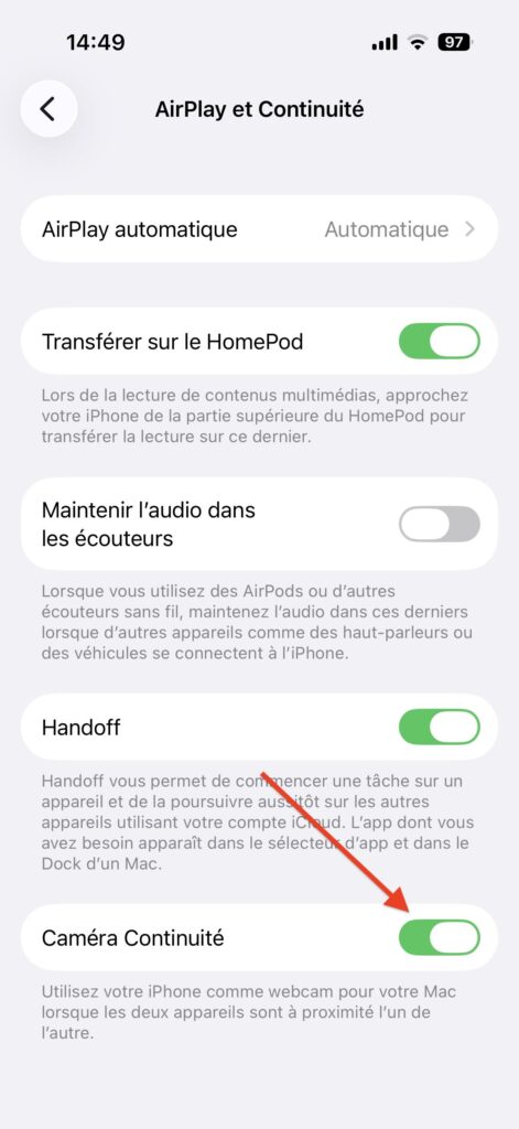 utiliser smartphone comme webcam sur Mac