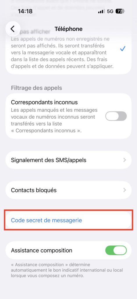 Mot de passe messagerie iPhone