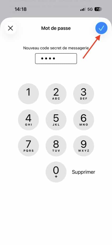 Mot de passe messagerie vocale iPhone