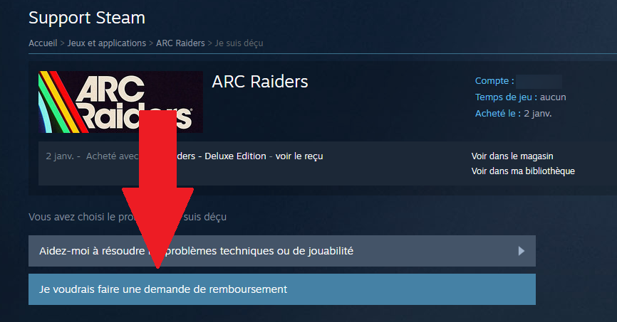 Steam remboursement jeu