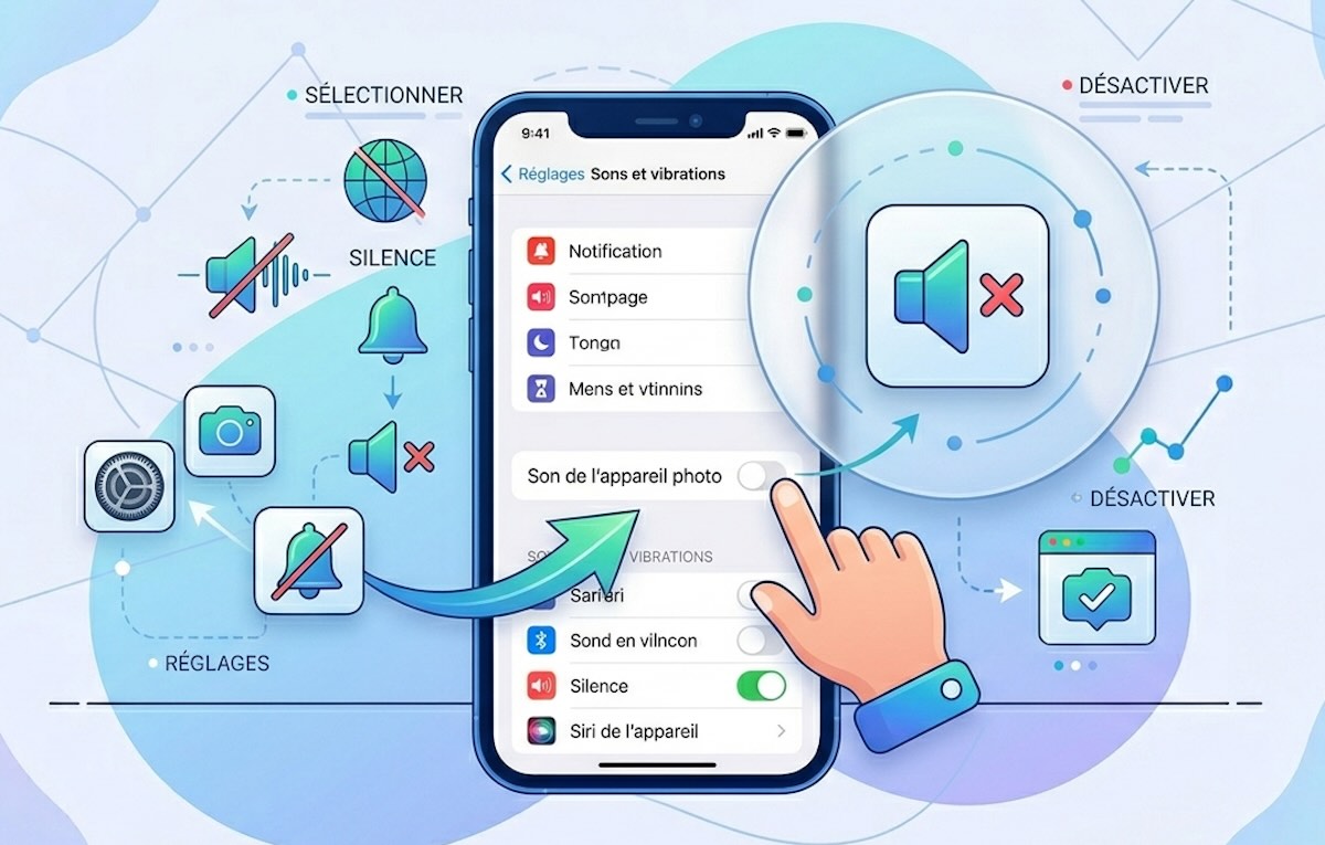 supprimer le son de l’appareil photo sur iPhone