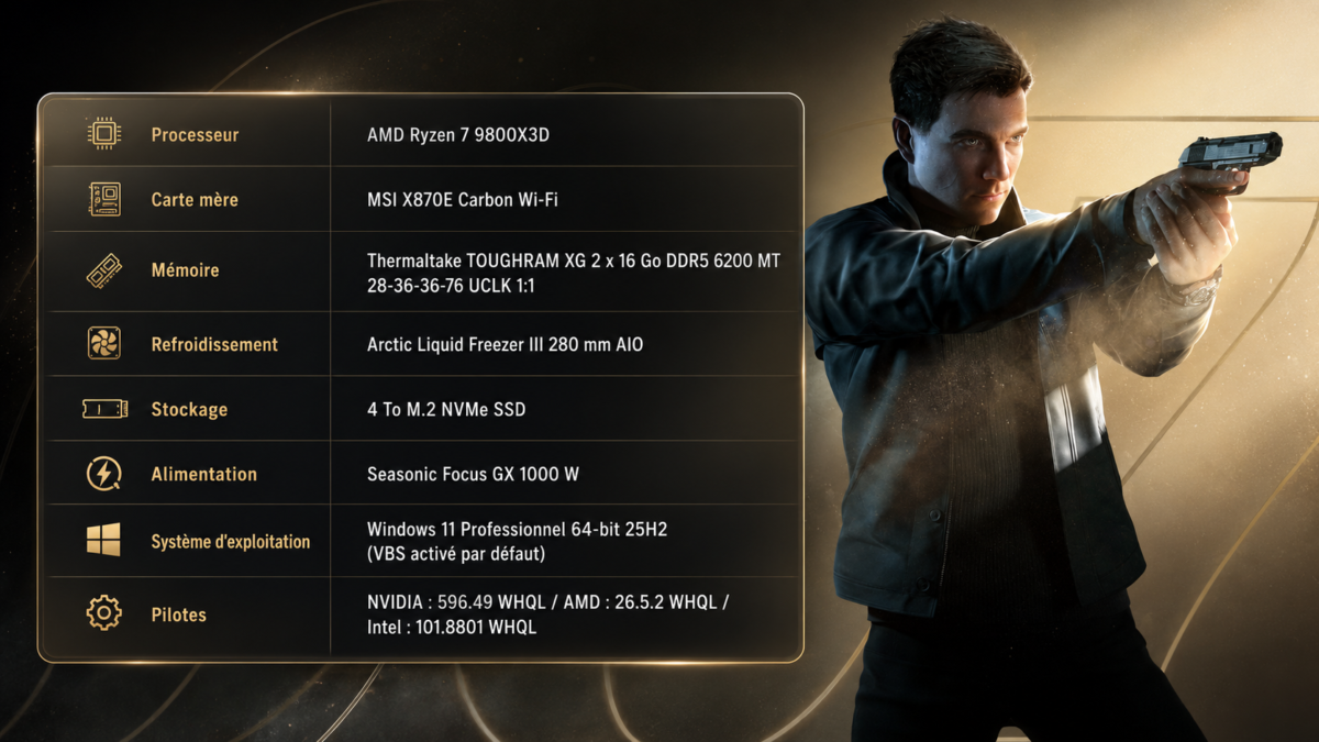 007 first light configuration 4K 60 fps carte graphique