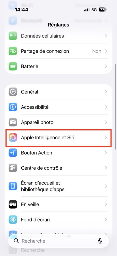 désactiver Apple Intelligence sur iPhone