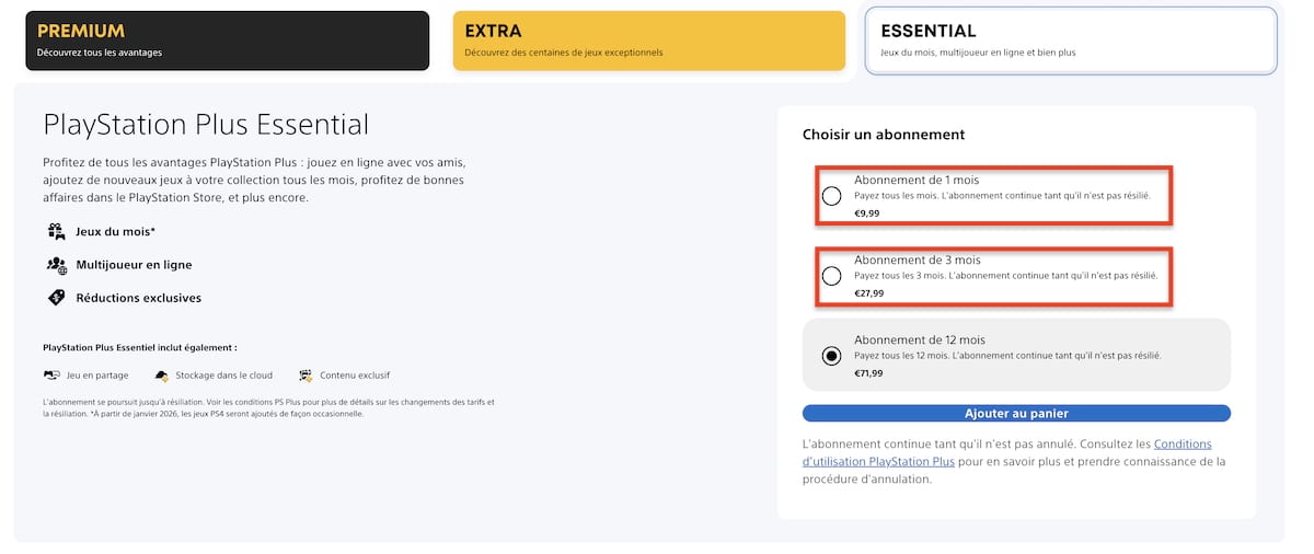 hausse prix PS Plus
