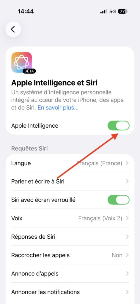 désactiver Apple Intelligence sur iPad