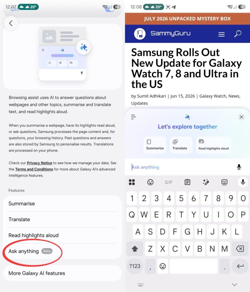Samsung Browser IA One UI 9