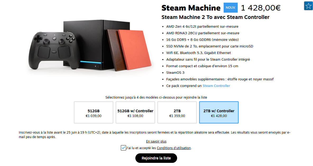 prix Steam Machine
