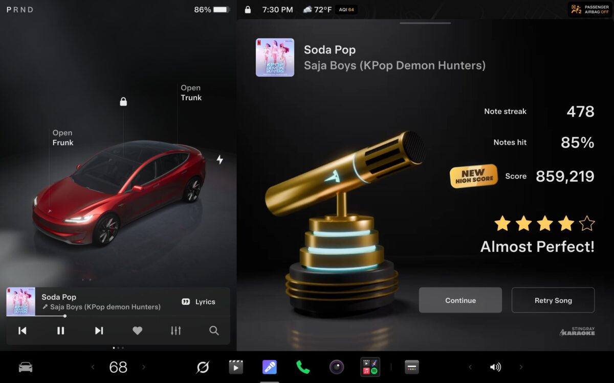Caraoke Tesla