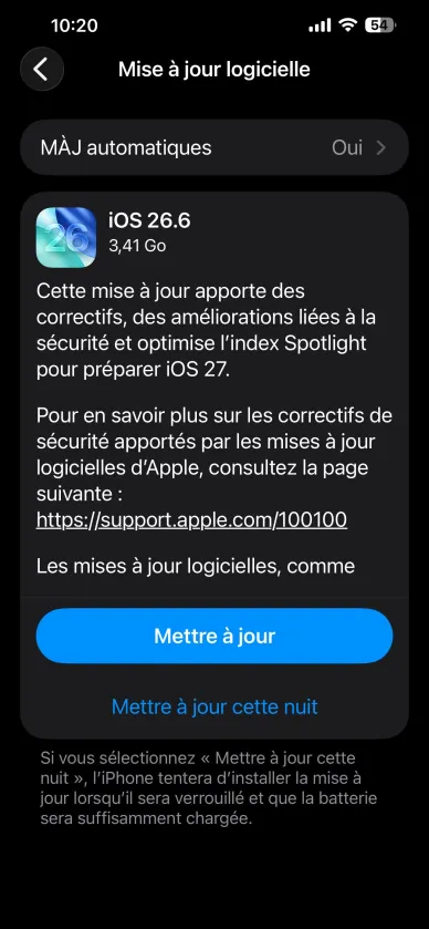 iOS 26.6 installation