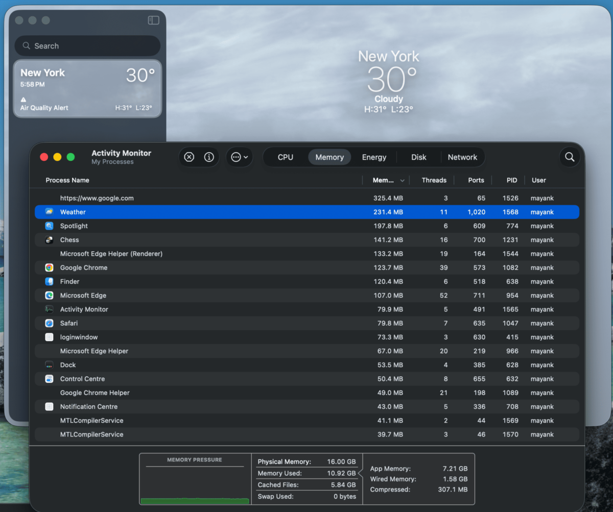 Windows 11 application météo