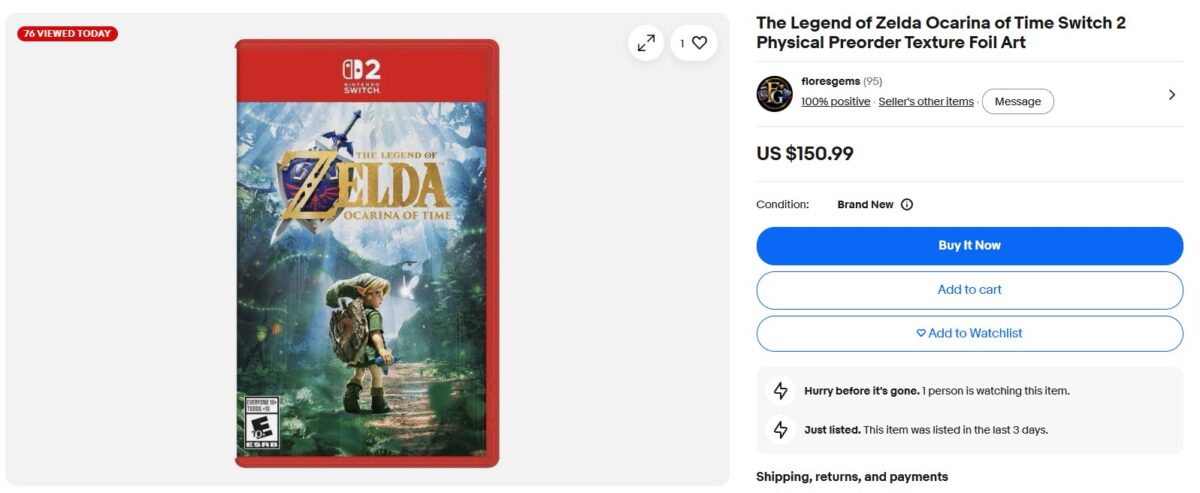 Zelda Ocarina of time remake scalper