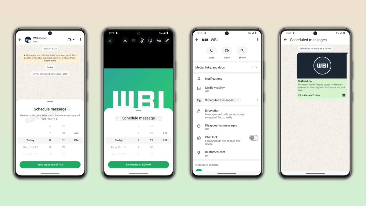 WhatsApp message programmé